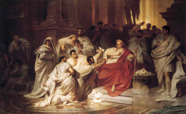 Senators encirlce Caesar