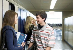 Students Talking in the Hallway