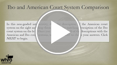 Ibo and American Court System Comparison Review