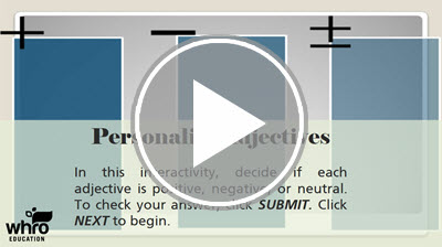 Personality Adjectives Interactivity