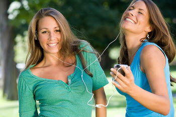 Girls listening to music