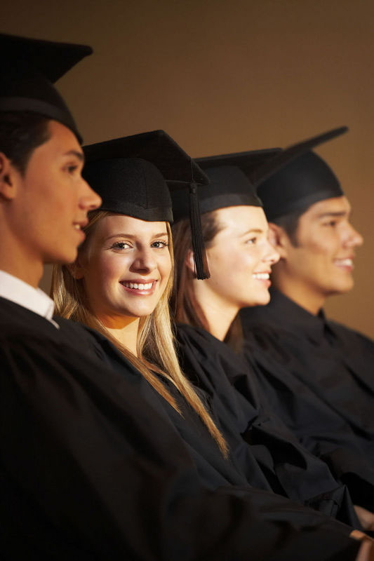 graduates in caps and gowns