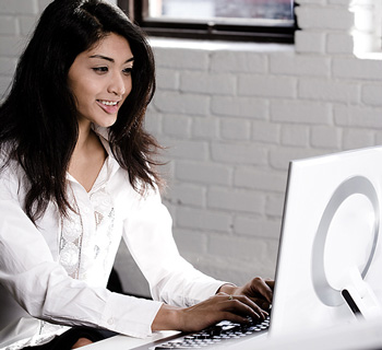 young woman working