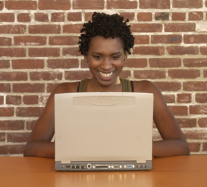 girl on laptop