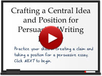 Crafting a Central Idea and Position for Persuasive Writing Review