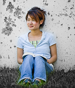 girl reading book