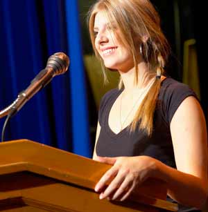 girl giving speech