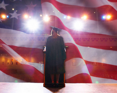 graduate giving speech