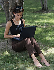 student using a computer