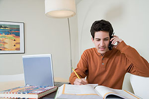 student using computer