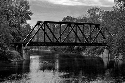 railroad bridge over a creek