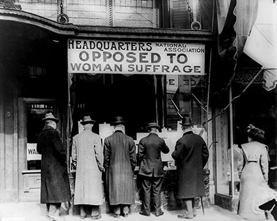 entrance to the headquarters of the National Association Opposed to Woman Suffrage