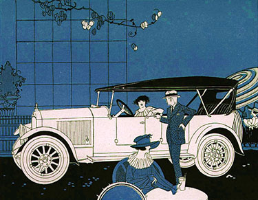 1920s car and people