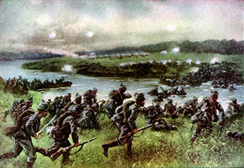 battle scene from World War I