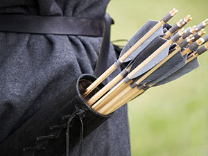 a quiver holding arrows