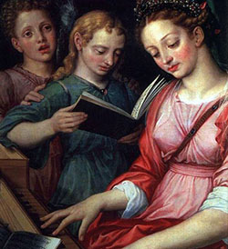 Renaissance painting of girls reading