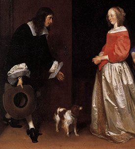 young man courting a lady