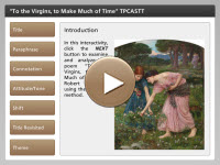 "To the Virginis, to Make Much of Time" TPCASTT