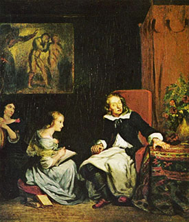 Milton dictating poetry to his daughters