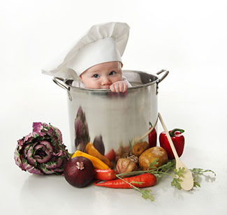 baby in a pot