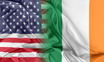 flags of America and Ireland