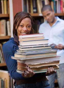 girl with books