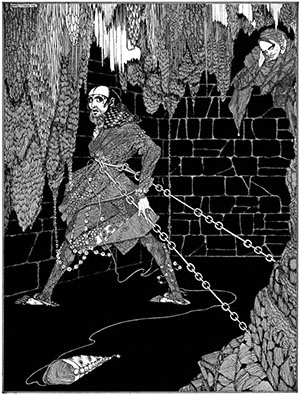 Harry Clarke's Illustration for Edgar Allan Poe's story "The Cask of Amontillado"