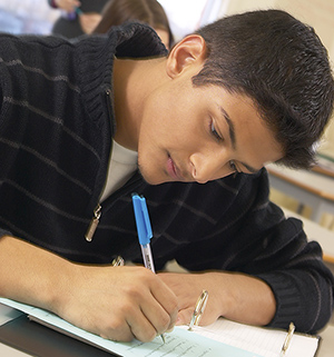 boy writing