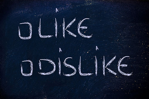 chalkboard with like and dislike written on it