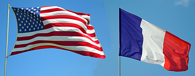 American and French Flags