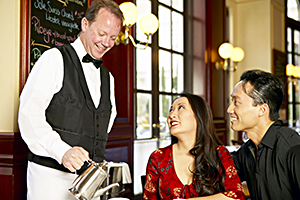 A server waiting on a table