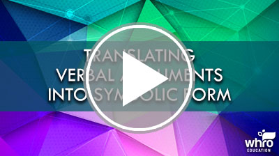 Translating Verbal Arguments Into Symbolic Form Video