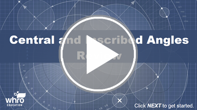 Central and Inscribed Angles Review