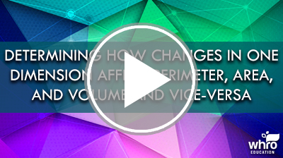 Determining How Changes in One Dimension Affect Perimeter, Area, and Volume and Vice-Versa Video