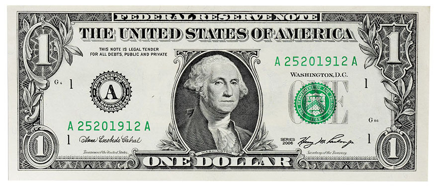 front of one-dollar bill