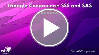 Triangle Congruence: SSS and SAS Review interactivity