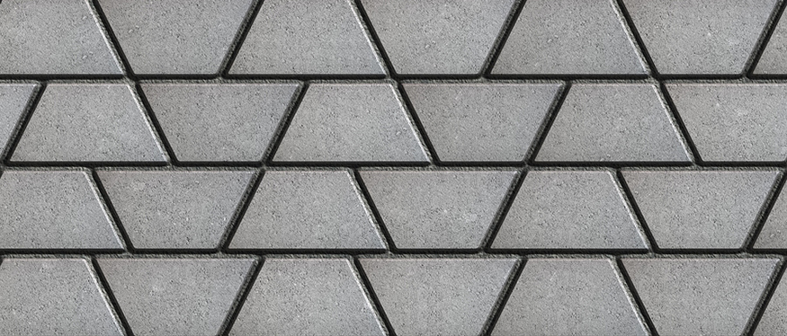 Gray trapezoid bricks