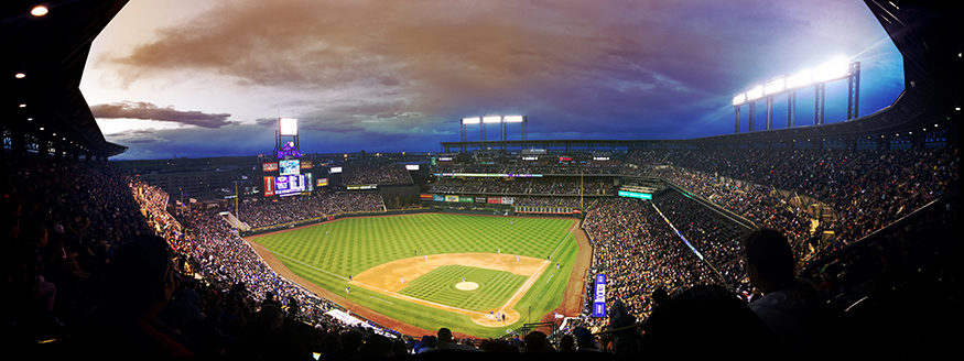 A baseball stadium