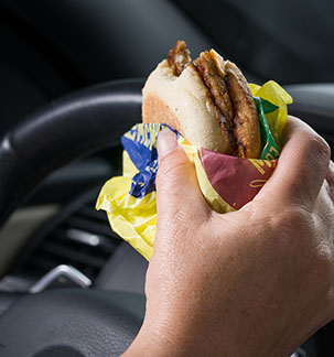 eating food in the car