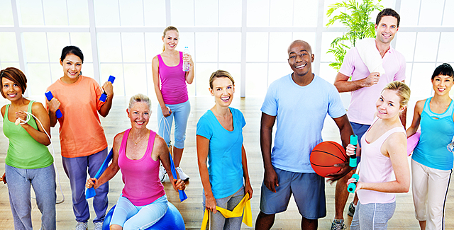 Diverse group of people at the gym