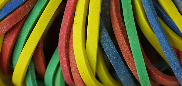 colorful rubberbands