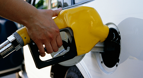 Filling up a gas tank