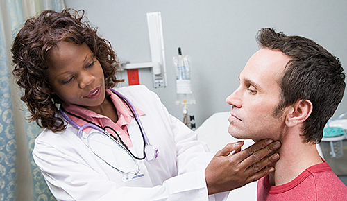 Doctor examining patient