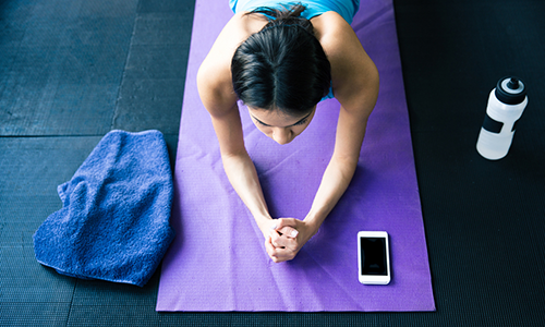 Woman on a yoga mat