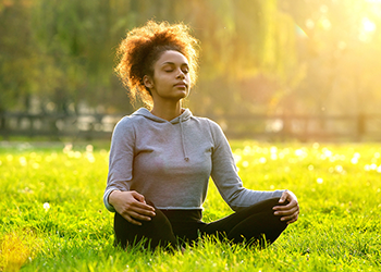 Woman meditating