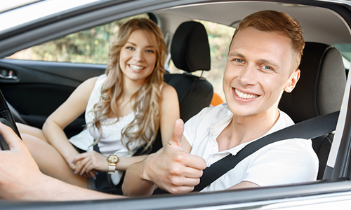 Two people in a car