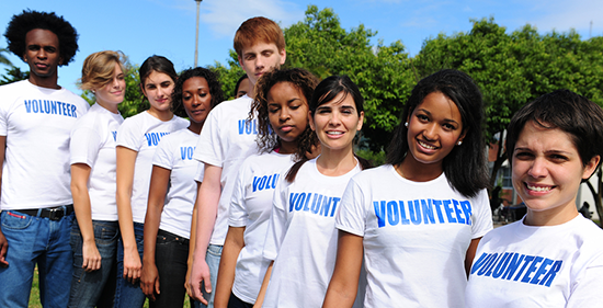 A group of young volunteers