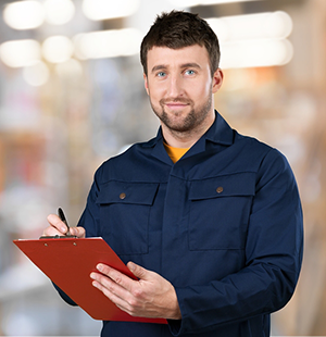 Mechanic with clipboard