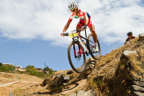 biking through mountains