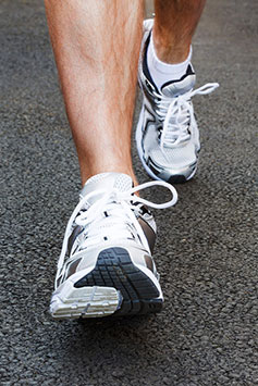 Walking shoes close-up